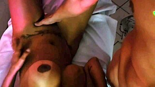 Intriguing contrast as husband waits while wife enjoys happy ending massage from masseur without condom in part 4