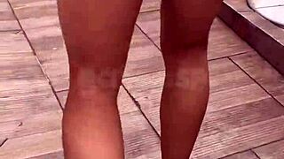 Married woman offers anal to stud in restaurant bathroom while cuckold films close