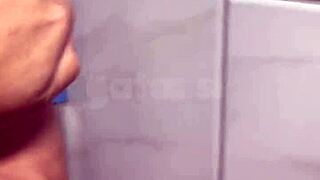 Married woman offers anal to stud in restaurant bathroom while cuckold films close