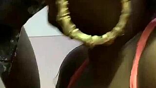 Sloppy blowjob from fat ebony bbw milf on young wet cock