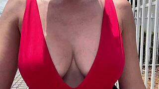 Big Boobs Walking Outdoor Hot Horny Milf With Fetish Solo Action!