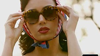 mixed race petite asian babe alexandra strips lingerie and panties in solo softcore undressing video.