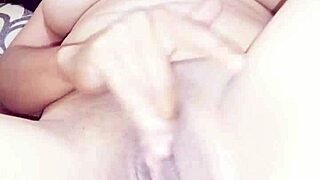 Petite latina masturbates with fingers in her small vagina until creampie cum drips out wet.