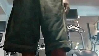 Athletic Black Mature Teacher Shows Off Skinny Fitness Workout in Dorm Gym as Beautiful USA Roommate!