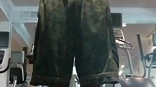 Athletic Black Mature Teacher Shows Off Skinny Fitness Workout in Dorm Gym as Beautiful USA Roommate!