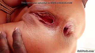 Can this huge tits milf handle intense bondage orgy with interracial fucking?