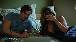 Will busty milf Kayla Paige keep fucking stepdaughter's boyfriend Nathan Bronson with blowjob and doggystyle on bed?