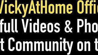 Vicky Vette Strips Off Lingerie And Tries New Toy On Boyfriend's Big Cock With Deepthroat Blowjob