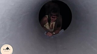 stopped for creampie fucking with brazilian lover in public outdoor spot