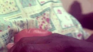 hey, this muscular college guy with huge thick black dick creams a throat toy in dorm