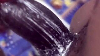 hey, this muscular college guy with huge thick black dick creams a throat toy in dorm