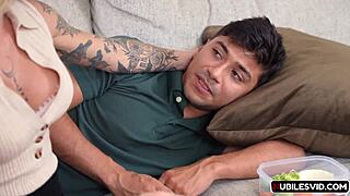 Blonde Big Tits Milf Kathryn Mae Rides Stepson In Cowgirl And Doggystyle