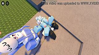 i got banged hard in this whoreblox game gangbang creampie moment