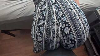 bouncing big ass on cock while dressed