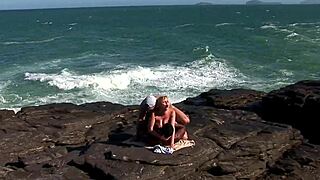 blonde sexy mom tarra white enjoys beach sex with big cock deepthroat and doggystyle riding