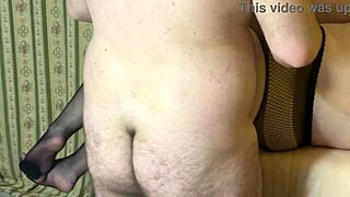 Real homemade threesome features slut wife taking unprotected creampies in shaved pussy. Cheating cuckold watches fat bbw in group action.