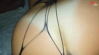 Hey, check this milf in fishnet stockings getting chubby bedroom cum