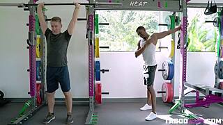 Cory chase cheating for black cock in gym with blowjob and doggystyle riding