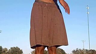 Taste The Air With Athletic Black Brunette In Dorm Workout