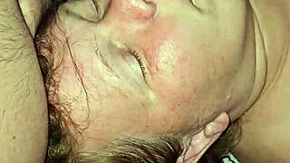 Milf engages in sucking a hard cock with focused intensity