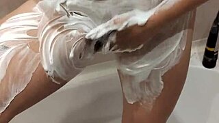 naked stepsister gets caught in the shower with big tits exposed!