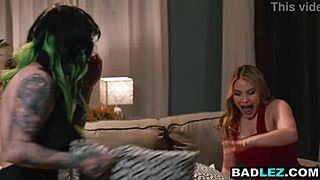 Busty Latina Milf Fucks Big Ass Blonde Stepsister with Toys in Lesbian Action