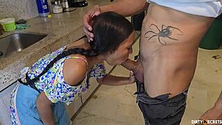 I watch my employee fuck the maid then we do a threesome in the bedroom