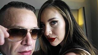 How does melissa stratton handle brad newmans big cock in this s3xus pump scene?