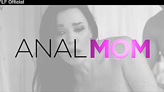 Sassy maid in fishnets takes anal creampie in kitchen