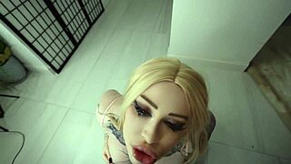 Dumb blonde slut fucks for rent with big cock blowjob and doggystyle while husband not looking