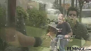 Lesbian girlfriends use dildos for scissoring and fingering fun