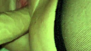 Wife Takes Big Cock Dildo Deep in Shaved Pussy with Cum