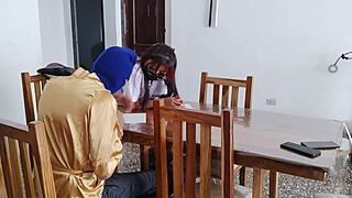 I arrived at my stepbrother's house in student uniform and invited him for a chat