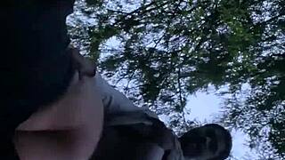 sexy bbw taking those sunset backshots deep in the forest