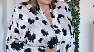 are you ready for this milf with huge natural tits to show off her lingerie and pussy?