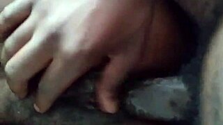 Hairy phat pussy ebony milf spreads wide with black mama beaver close up details