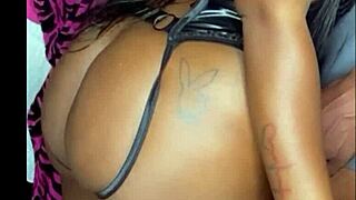 Ebony slutty stepsister sucks 11 inches bbc from stepcousin with deepthroat action