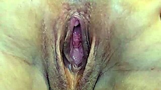 Pregnant woman with big tits in panties and thong shows off her ready to breed body