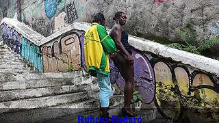 I craved that big cock, so I gave a blowjob to the see-through dressed black Latina milf