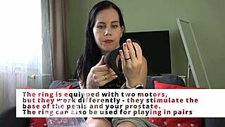 Anna unpacks and tests a vibration ring from the xspacecup store in cute nurse cosplay