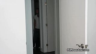 Cougar wraps perfect booty in lingerie for anal fingering!