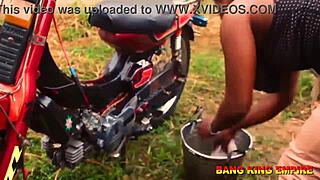 African wife queen enjoyed riding ex boyfriend's huge dick in ghetto fun