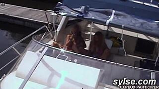 French lesbian moms lick teen on public beach