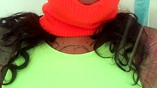 mask up ass up with cute ebony milf big ass and boobs