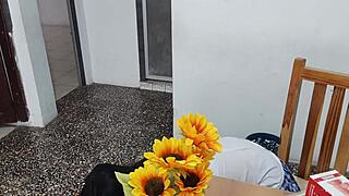 Fake Student In Sexy Short Skirt Masturbates At Home With Dildo - Her Tits Look So Inflated!