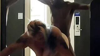 cheating chubby blonde milf gives footjob and blowjob in hotel bathroom with drblackjohnsonxxx