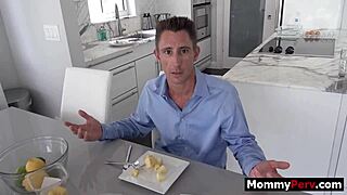 Why not give your stepson a blowjob right next to his busy stepdad?