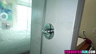 Raw Step Aunt Caught Spying In Shower By Young Guy