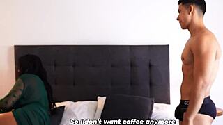 Waking busty milf with hard cock for creampie action