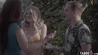 family tradition unfolds as stepmom syren de mer and stepson film threesome with his teen gf nikki sweet